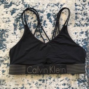 Calvin Klein peep triangle hole sports bra.